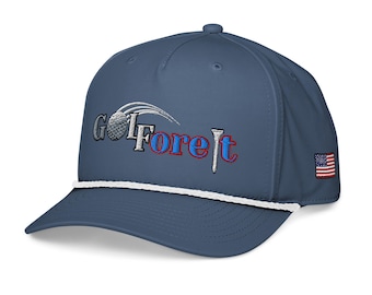 Golf-Seilmütze | Klassische bestickte Golfmütze | Performance-Snapback-Cap | Hochwertige Golfbekleidung | Geschenk für Golfer | Fore It