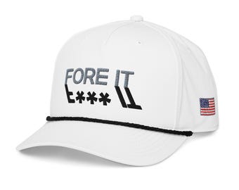 Funny Golf Hat | "Fore It" Rope Hat | Classic Performance Golf Cap | Embroidered Snapback | Golf Gift for Men