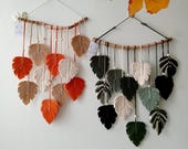 Leaves Wall Hanging, Farmhouse Wall Art, Macrame Leaves, Bohemian Macrame, Handmade Macrame, Living Room Decor, Macrame Wall Hanging - H009