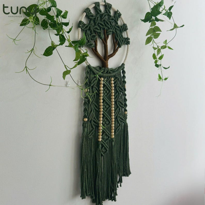 Tree Branch Macrame Macrame Tree of Life, Boho Decor, Handmade Dreamcatcher, Large Macrame ...