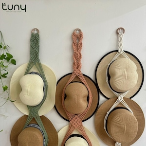 Macrame Cap Holder, Macrame Hat Holder, Boho Hat Hanger, Hat Wall Hanging, Boho Hat Decor, Macrame Hat Display - H008