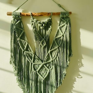 Macrame Tapestry Wall Hanging, Large Tassel Wall Decor, Modern Fiber Wall Decor, Cozy Home Decor, Rustic Macrame, Minimalist Art