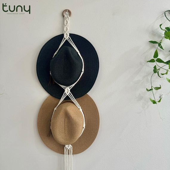 Espositore per cappelli in macramè, porta cappelli, regalo per lei