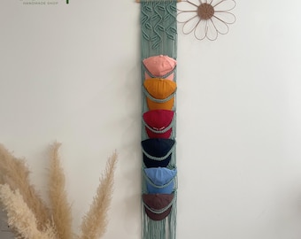 Macrame Baseball Hat Hanger, Boho Cap Rack, Baseball Cap Holder, Hat Storage, Cap Display, Farmhouse Decor, Gift For Him - H020
