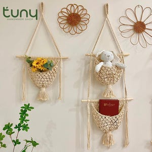 Handmade Macrame Wall Hanging Basket, Kitchen Storage, Home Decor, Gift For Mom,Macrame Hammock, Camper Fruit Hanger, Fruit Holder - H040