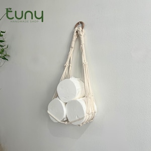 Toilet Paper Hanger, Toilet Holder, Macrame Paper Hanger, Bathroom Storage, Paper Towel Holder, Macrame Wall Hanging, Kitchen Decor  - H048