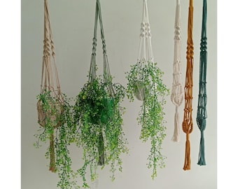 Macrame Plant Hanger, Garden Lover's Gift, Balcony Decoration, Modern Macrame Decor, Plant Hanger, Scandinavian Style, Gift for Mom - H001