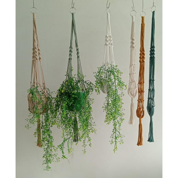 Macrame Plant Hanger, Garden Lover's Gift, Balcony Decoration, Modern Macrame Decor, Plant Hanger, Scandinavian Style, Gift for Mom - H001