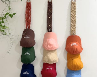 Macrame Cap Hanger, Hat Storage, Wall Hanger For Hat, Boho Macrame Decor, Modern Macrame, Gift For Him, Room Organizer, Cap Storage - H023