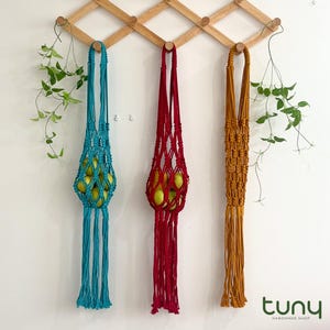 Macrame Fruit Storage, Vegetable Storage, Macrame Potato Tomato Bag, Gift For Mom, Kitchen Decor, Hanging Fruit Basket, Fruit Holder - H019