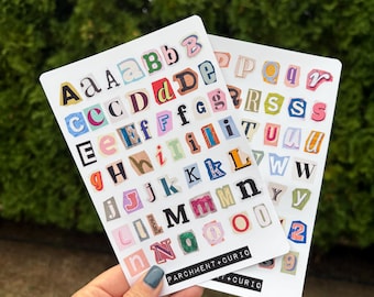 Vintage-Inspired Ransom Note Stickers for Junk Journals, Scrapbooks, DIY Projects - 80 Unique Stickers