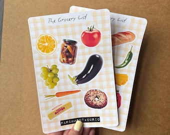 Grocery List Stickers: Matte Paper Scrapbooking Ephemera