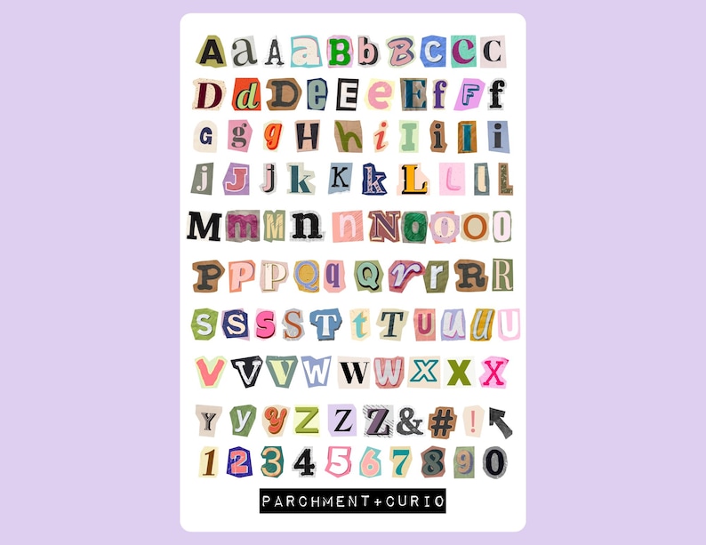 Digital Ransom Magazine Cutout Letters for Goodnotes Planners and Notebooks image 3