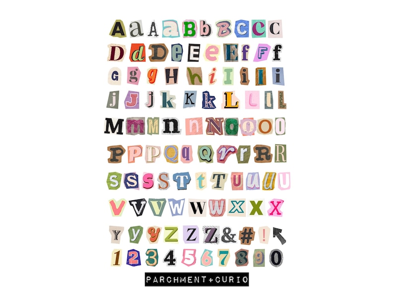 Digital Ransom Magazine Cutout Letters for Goodnotes Planners and Notebooks image 2