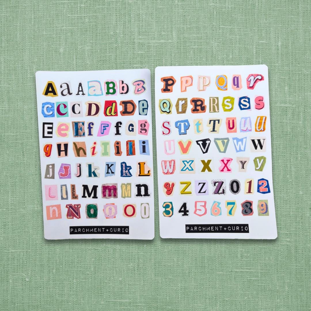 Vintage-inspired Ransom Note Stickers for Junk Journals, Scrapbooks ...