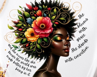 Juneteenth PNG: 黒人女性の肯定的な肯定 - 昇華デザイン (デジタルダウンロードのみ)