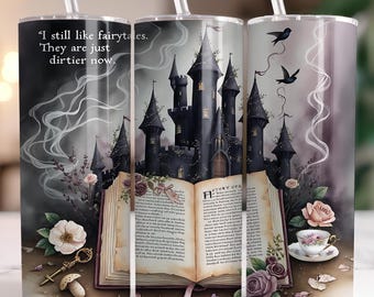 Book Lover Tumbler Wrap PNG: Fairytale Library Gifts (Digital Download 20oz Tumbler Sublimation Design )