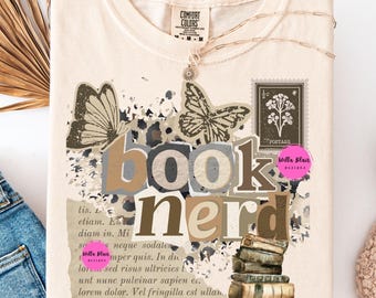 Book Nerd PNG, Retro Bookish Trendy Book Lover Sublimation Digital Design, Trendy PNG for Booktok Librarian Digital Download