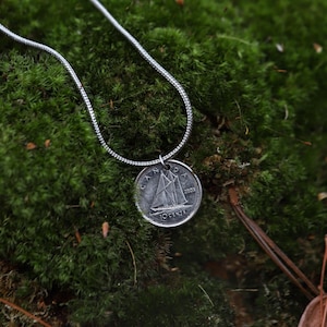 Sailboat Silver Coin Necklace
