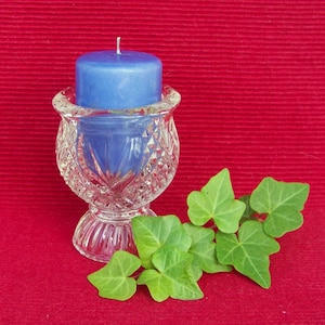 Avon Candle Holder, Votive or Small Pillar Candle Holder, Avon Collectible Glass