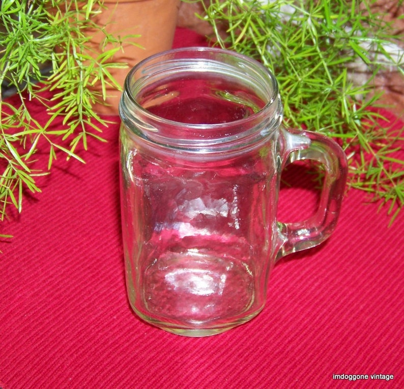 Jelly Jars With Handle Pair 2 of Mason Jelly Jars Drinking Etsy