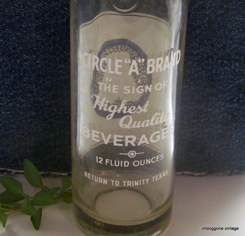 Vintage Soda Bottle Circle 'A' Brand Beverages 1950 Etsy