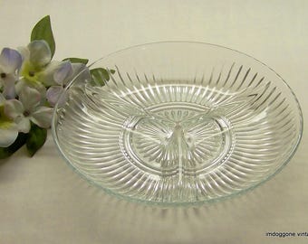 KIG Relish Dish, Three Part Relish Dish, Divided Serving Plate by KIG of Indonesia