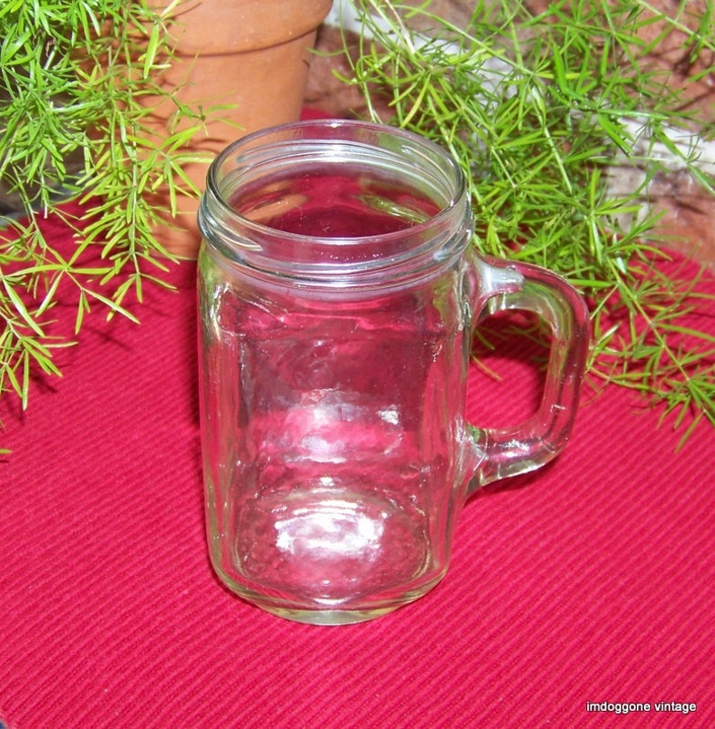 Jelly Jars With Handle Pair 2 of Mason Jelly Jars Drinking Etsy