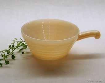 Fire-King Oven Ware Soup Chili Bowl with Handle  Peach Luster 5" d 