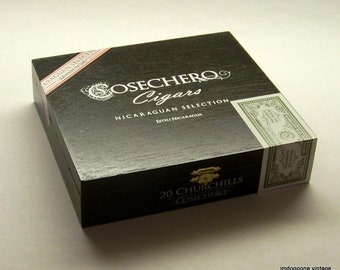 Cosechero Cigars Black Wooden Box: Nicaraguan Selection Craft Box
