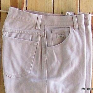 Vintage Wrangler for Women Size 8 x 34, Khaki Color Denim Jeans, Tan Color Jeans, Beige Jeans, Oatmeal Color Jeans, 5 Pocket Jeans Mom Jeans