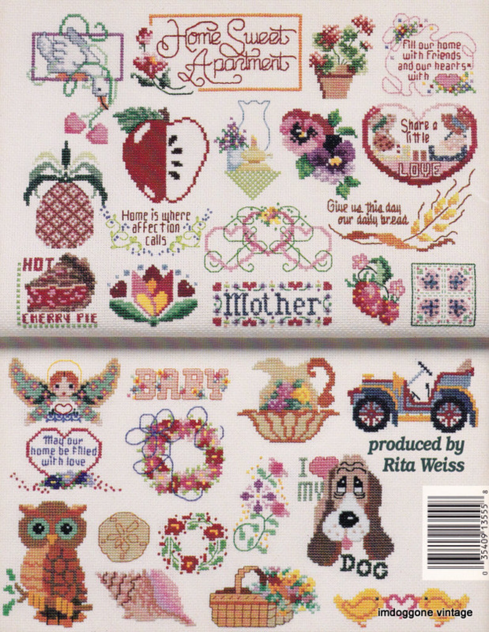 Crossstitch Charts '50 Cross Stitch Designs' by Sam Etsy
