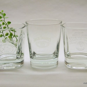 Jack Daniel&#39;s Rocks Glasses, Three (3) Unmatched Glasses, Jack Daniel&#39;s Barware, Old Fashion Glasses, Jack Daniel&#39;s Collectible Glassware