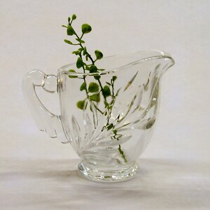 Vintage Indiana Glass &#39;Willow Clear&#39; Creamer, Vintage Clear Glass Cream Pitcher