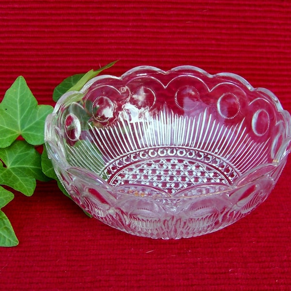 Vintage Bartlett Collins 'St. Genevieve Clear' Nappy, Small Depression Glass Bowl, Berry Bowl, Fruit Bowl, Dessert Bowl