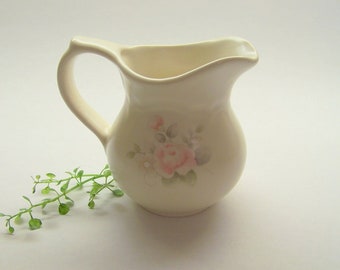 Pfaltzgraff 'Tea Rose' Creamer, Pfaltzgraff Tea Rose Stoneware 11 Oz. Cream Pitcher, Rustic Kitchen Decor, Farmhouse Decor