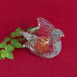 Avon &#39;Dove in Flight&#39; Candle Holder, Votive or Small Pillar Candle Holder, Avon Collectible Glass