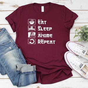 Anime Shirt, Anime Lover Gift, Anime Gift, Eat Sleep Anime Repeat, Anime Shirt, Fun Shirt, Manga Shirt Valantine&#39;s Day