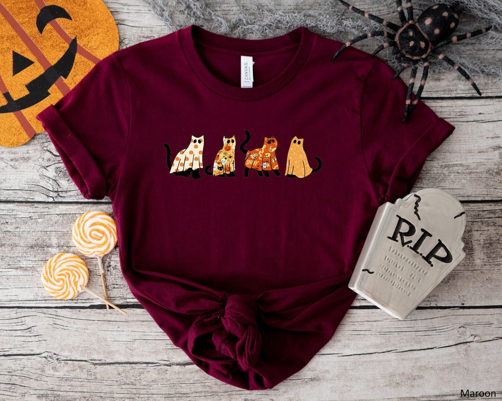 Christmas Ghost Cats Shirt Shirt, Funny Shirt,Shirt, Cat Shirt, Ghost Shirt, Cat Shirt, Cat Lover Shirt Valantine'S Day