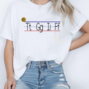 TGIF Teacher Shirt, Cute Alphabet T-Shirt, Kindergarten Christmas Gift, Teacher Appreciation Tee