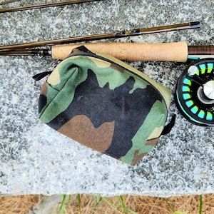 Handmade Woodland Camo Canvas Dopp Kit, EDC Utility Bag