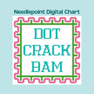 Dot Crack Bam - Mahjong - Needlepoint Canvas Digital Chart