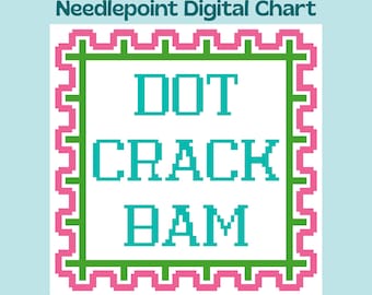 Dot Crack Bam - Mahjong - Needlepoint Canvas Digital Chart