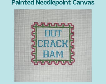 Dot Crack Bam - Mahjong - Needlepoint Canvas 18 mesh