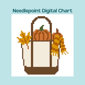 Gráfico digital de lienzo bordado para Boat & Tote Fall - Preppy Autumn