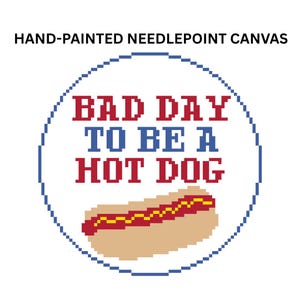 Hot Dog - 4th of July - Needlepoint Canvas 18 mesh