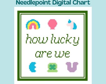 How Lucky Are We - Needlepoint Digital Chart - Lucky Charms