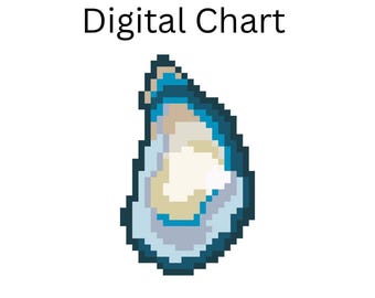 Oyster - New England Bag Charm - Needlepoint Canvas Digital Chart