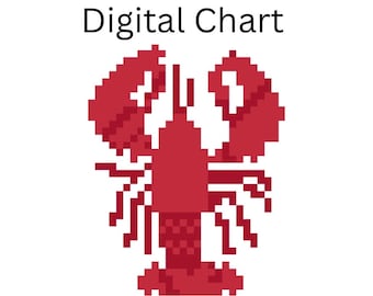 Lobster - New England Bag Charm - Needlepoint Canvas Digital Chart