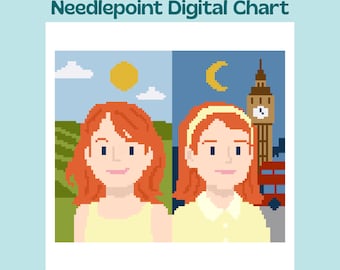 The Parent Trap - Hallie & Annie - Needlepoint Canvas Digital Chart
